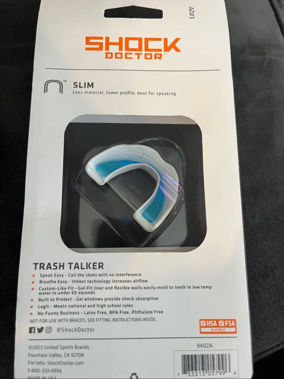 Shock Doctor Trash Talker Mouthguard - White with Neon Green